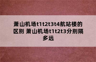 萧山机场t1t2t3t4航站楼的区别 萧山机场t1t2t3分别隔多远